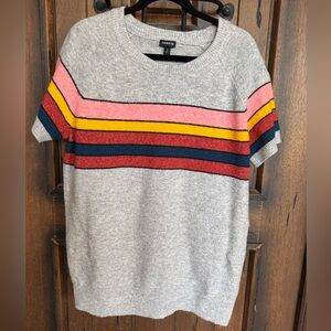 Torrid Gray Sweater with Multicolor Stripes